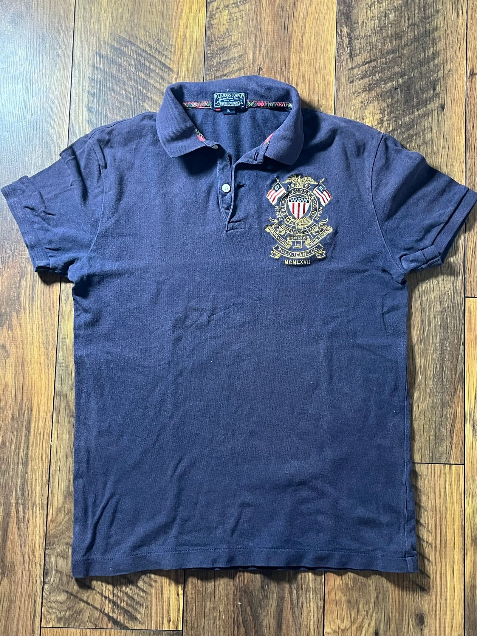 Polo bleu marine vintage 90s collector - Ralph Lauren Polo Jeans Co. - taille S - très bon état